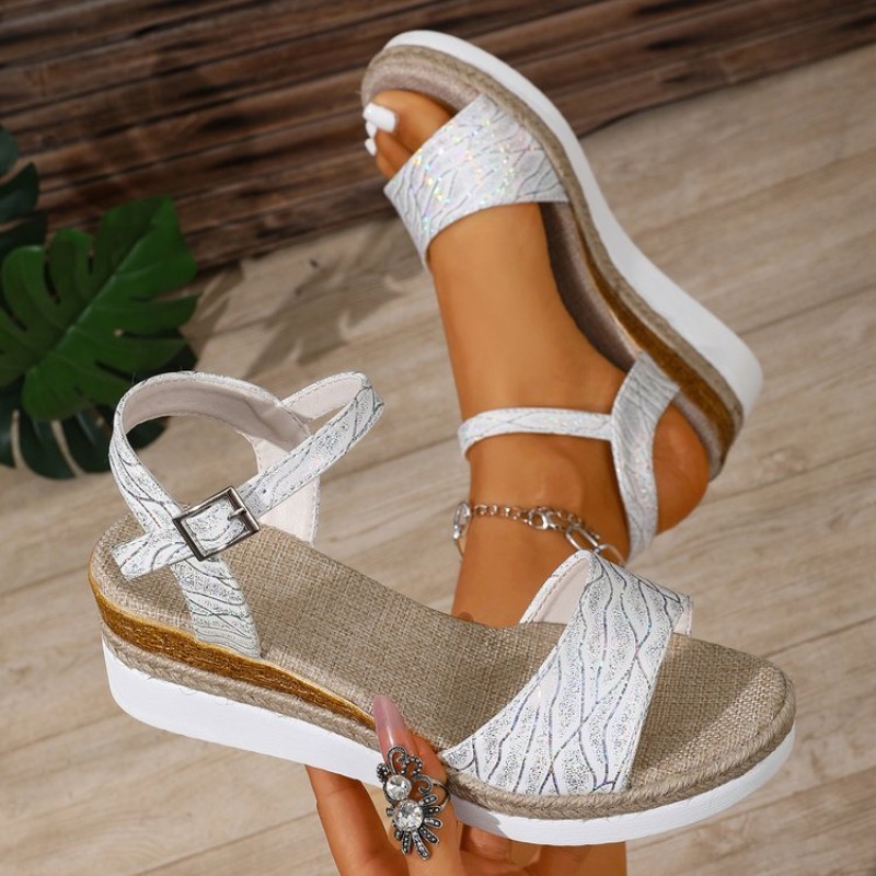 Wedge Sandals for Women White  – Wedge Espadrille Women recenzja i cena